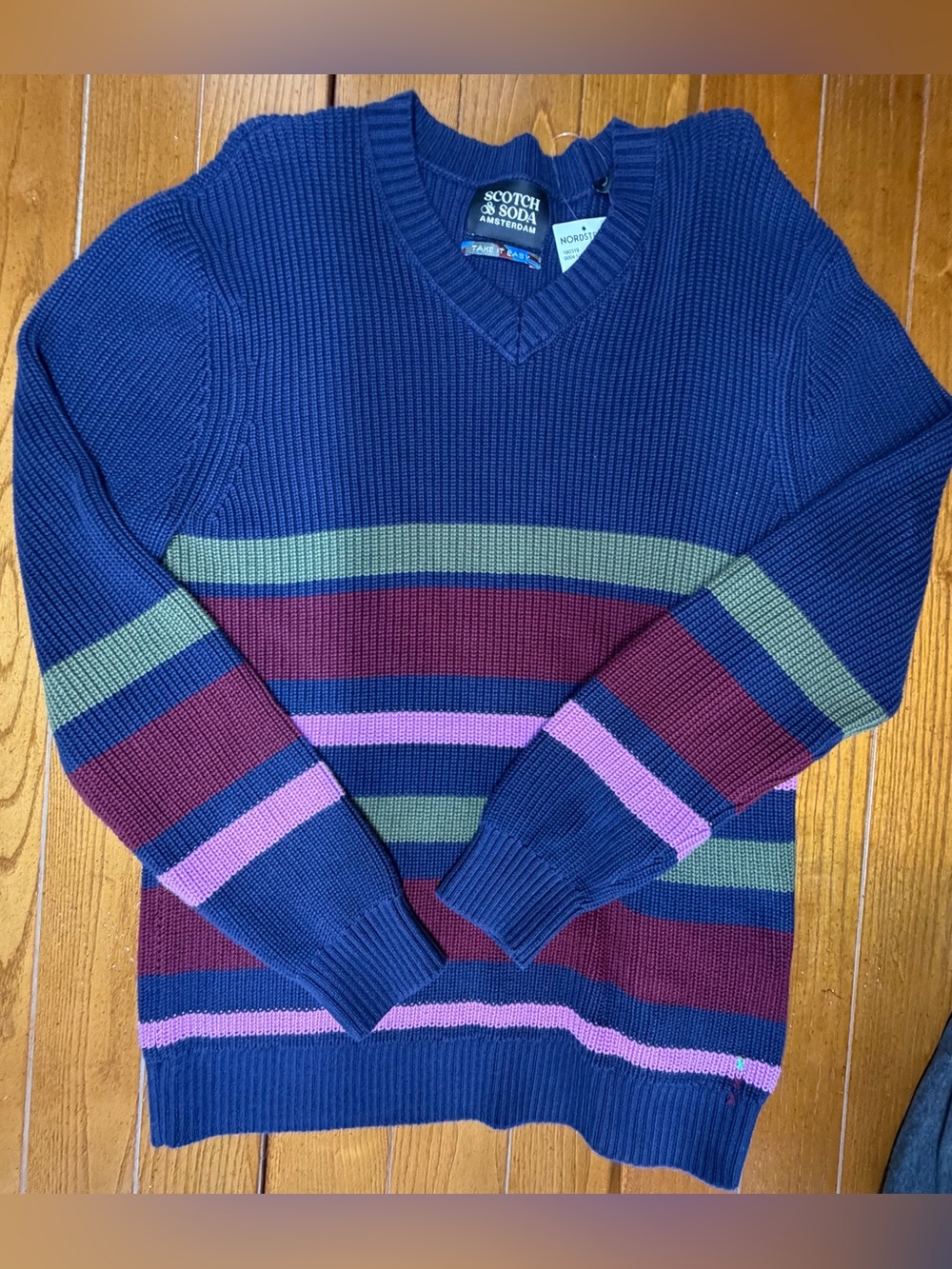 Scotch & Soda Amsterdam  NWT Striped V-Neck Sweater — Size M